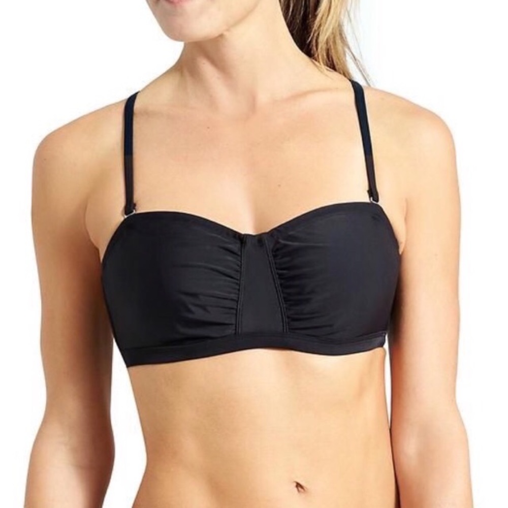 Athleta black bikini waterfall bandeau top